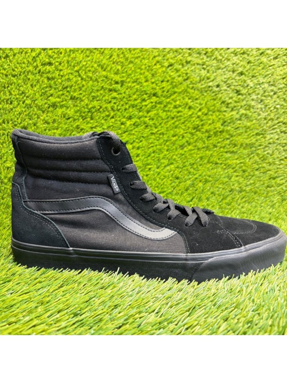 Vans Filmore Hi Mens Size 11.5 Triple Black Gum Athletic Skate Shoes Sneakers